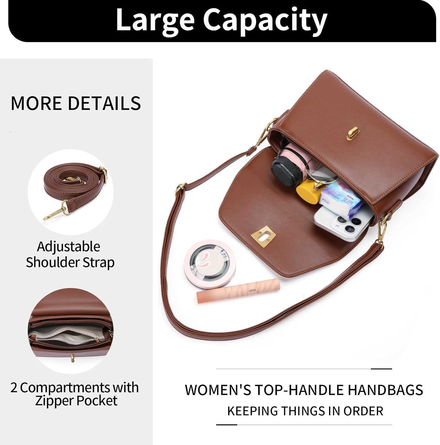 Crossbody Bags for Women Top Handle Handbags Ladies Purses Leather Satchel Z251017