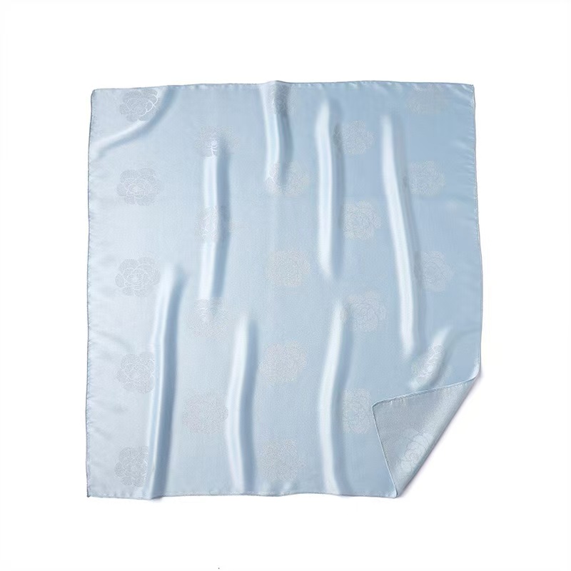 T2066 new multi-color all-match women's small silk scarf camellia print square scarf headscarf