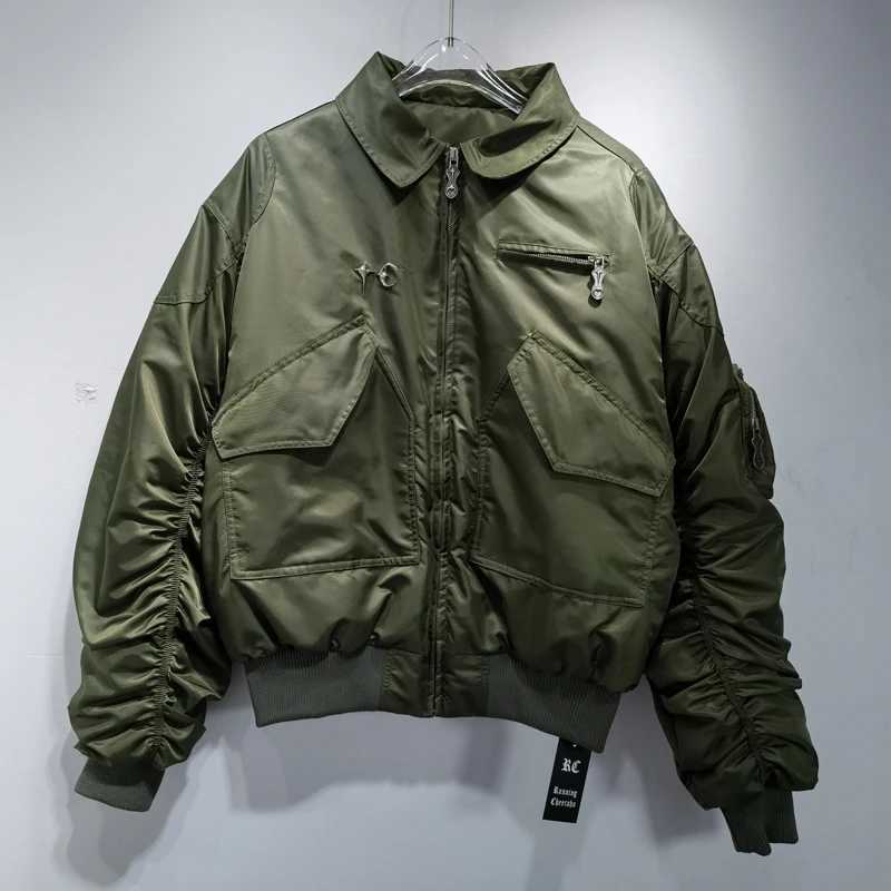 American Street Trend THUG CLUB Flight Jacket Rivet Design Cottonpadded Outerwear Casual Fashion Brand Thug Club Jackets J251017