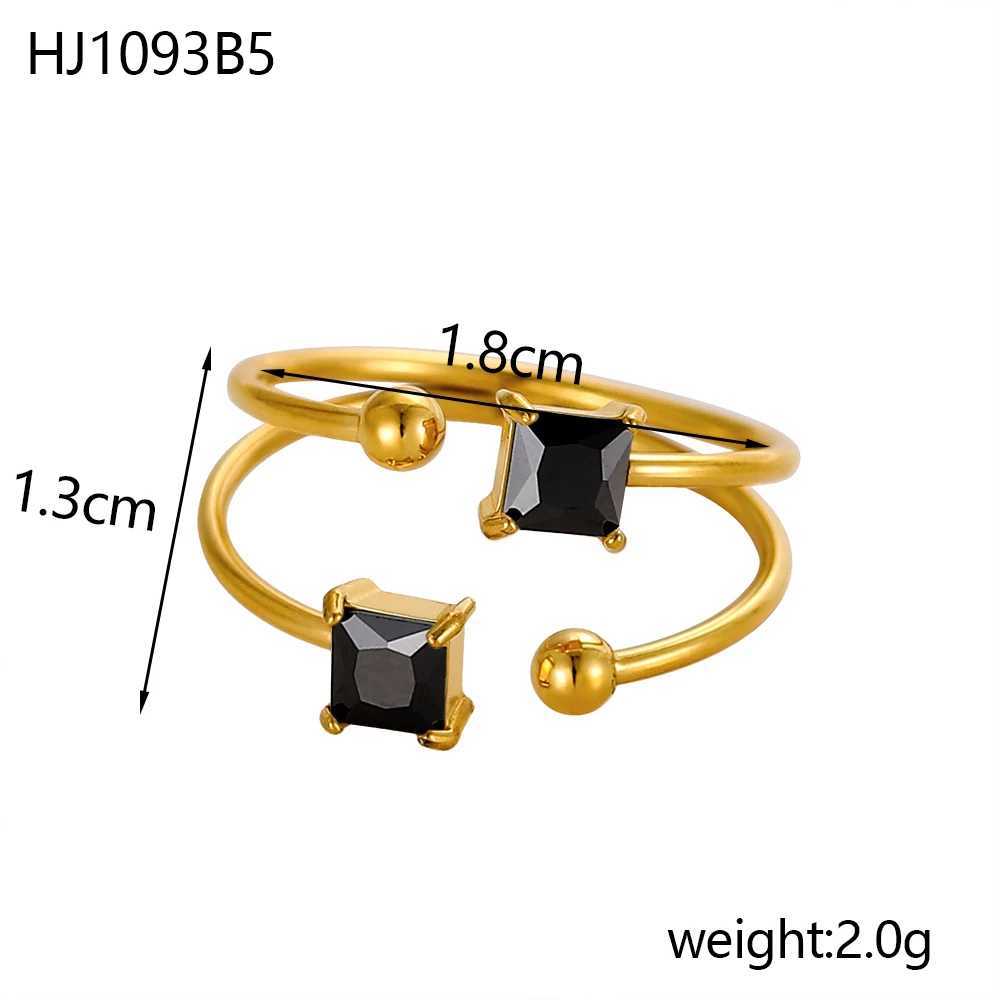 CARLIDANA High End Womens Stainless Steel Rings Gold Plated Layed Colorful Zirconia Open Design TrendyTarnish Free JewelryW251017