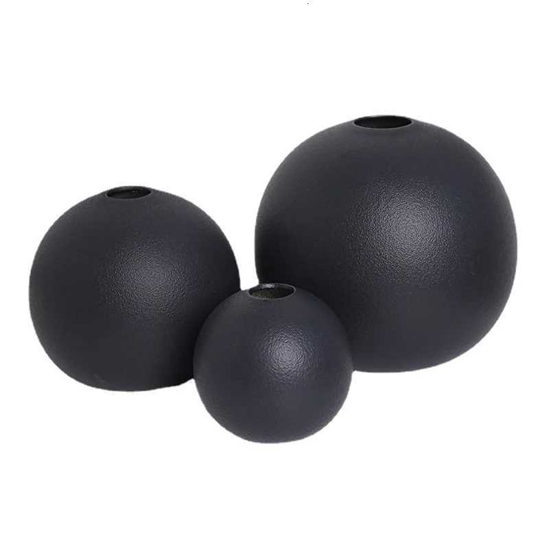 Ceramic Vase Black White Round Ball Flower Arranger Table Top Hydroponic Container Living Room Office Bookcase Flower Vase New C251017