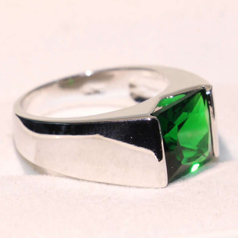 Drop Shipping Victoria Wieck Fashion Jewelry Sterling SierSONA Solitaire Emerald Birthstone Princess Men Wedding Band FingerRing Gift