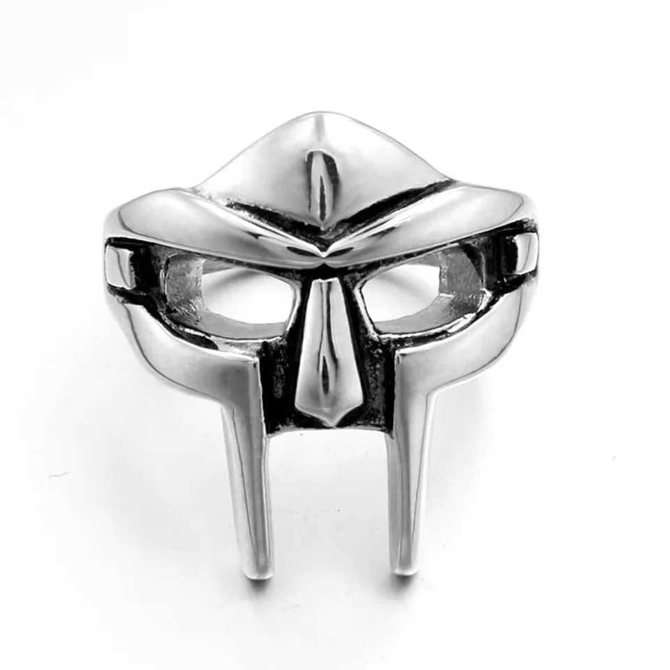 Vintage Goth Mf Doom Mask Adjustable Joint Ring For Men Gladiator Punk Egyptian Pharaoh Male Open Ring Jewelry Z251017