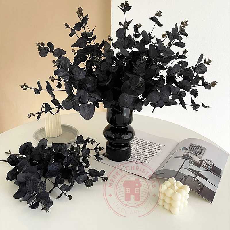 34cm Black Eucalyptus Artificial Flowers Are Used For Room Decoration Desktop Artificial Flowers Christmas And New Year Decor C251017
