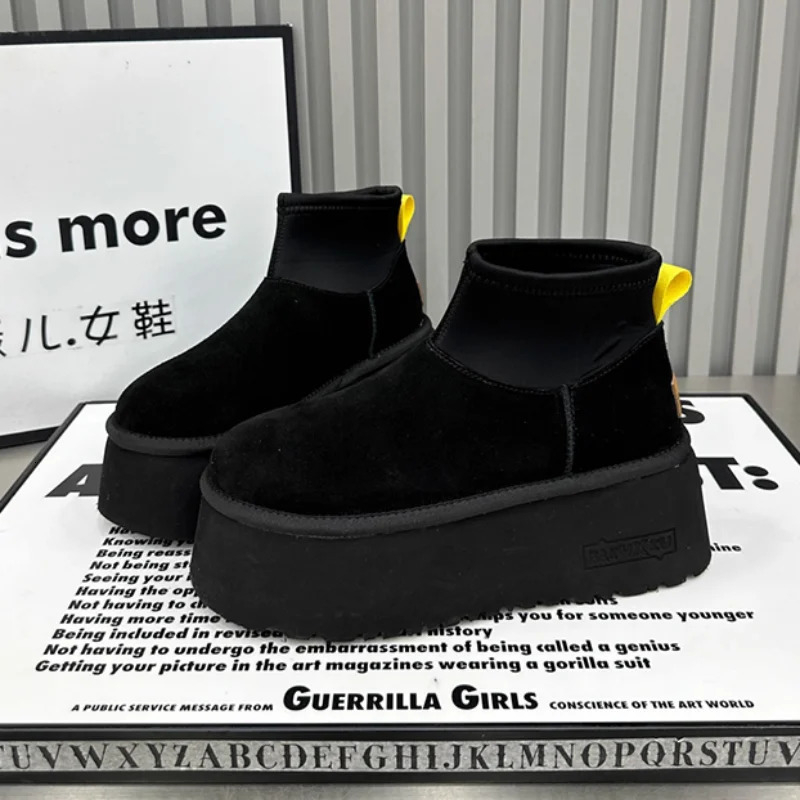 Leopard Print Thicksoled Womens Snow Boots Special Price Height Leopard Print Suede Slipon Warm Shoes Fashion Plush Boots 251013