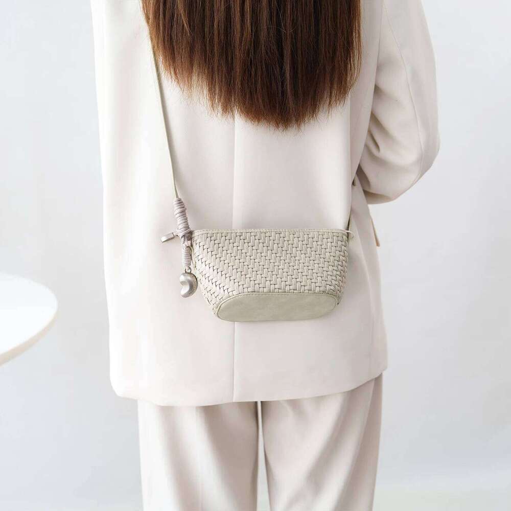 Handwoven Crossbody Faionable Handbag Oulder For Women Sli Leather Bag Neutral Modern Sle Pure Color