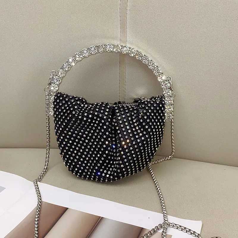 Full diamond handbag water diamond pleated dinner bag fashion chain shoulder messenger bag Z251017