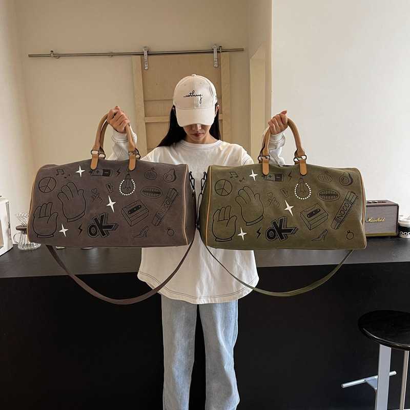 New Fashion Large Capacity Handheld Travel Bag Commuting Short Distance Lightweight Crossbody Bag Printed Business Outdoor Shoulder Bag 250415