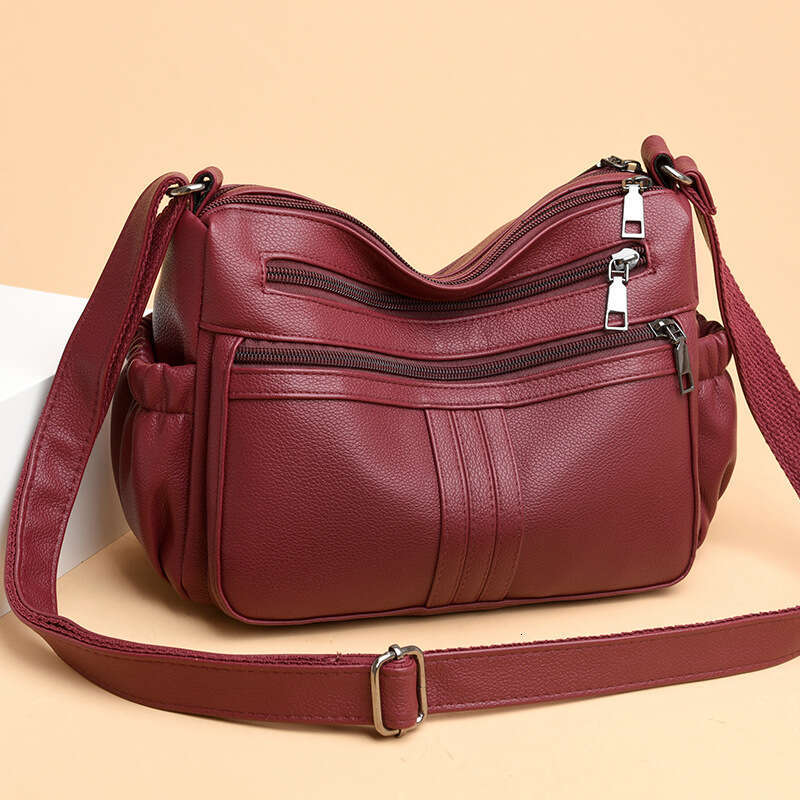 Fashion Mom New Women's PU Soft Leather Texture Crossbody Large Capacity Simple Casual Shoulder Bag,designer bag Luxury Bag bag tote bag