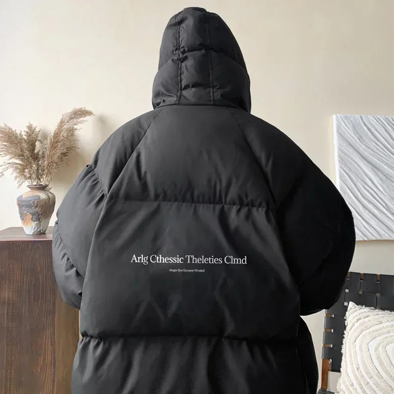 Winter Bread Jacket Winter for Men Fashion Warm Male Parkas Big Size Letter Print Mens Cotton Coat Oversize Men Clothing 251011