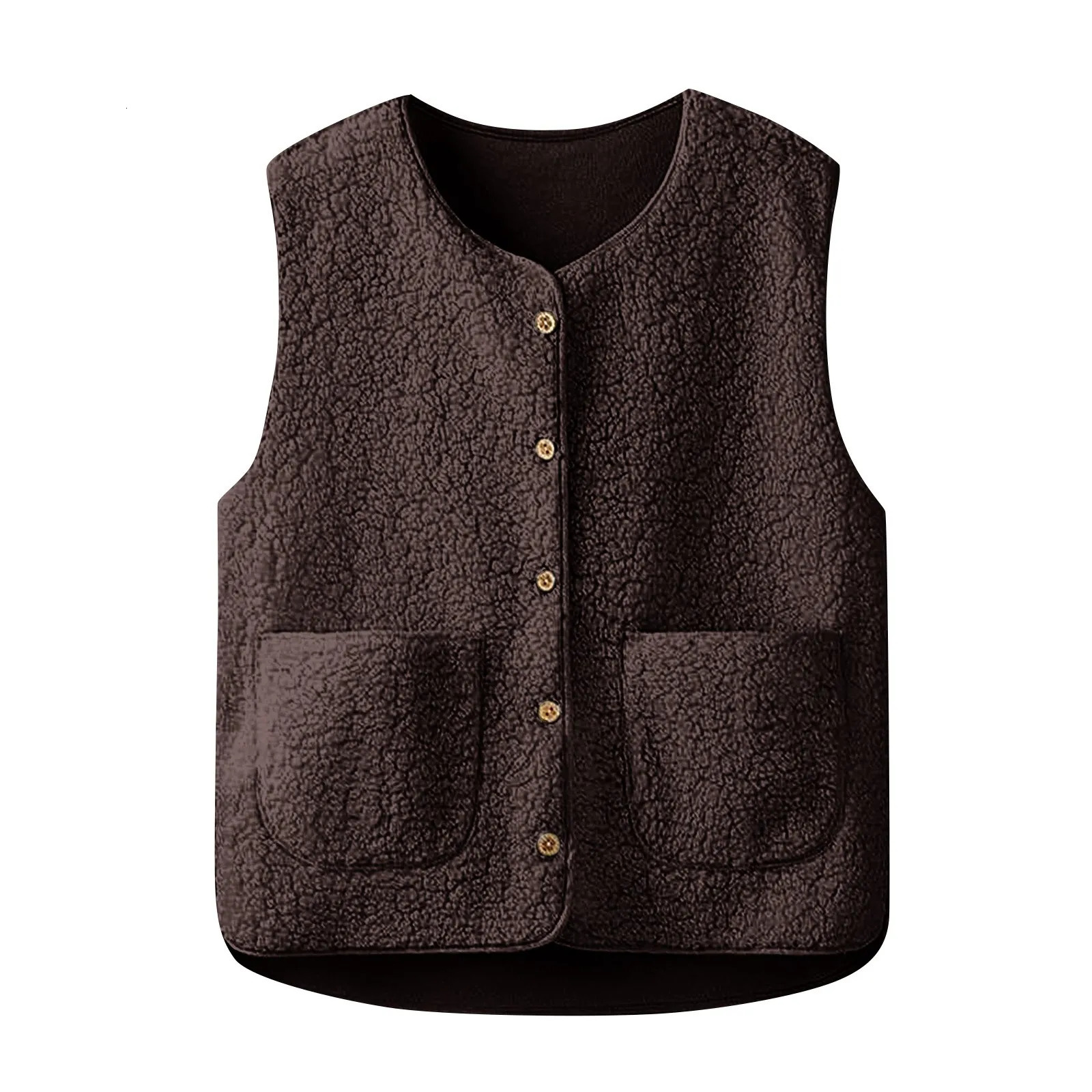 WomenS Teddy Fleece Vest Autumn Thin Sleeveless Coat Plain Plush Short Jacket Loose Women Outwear 251021