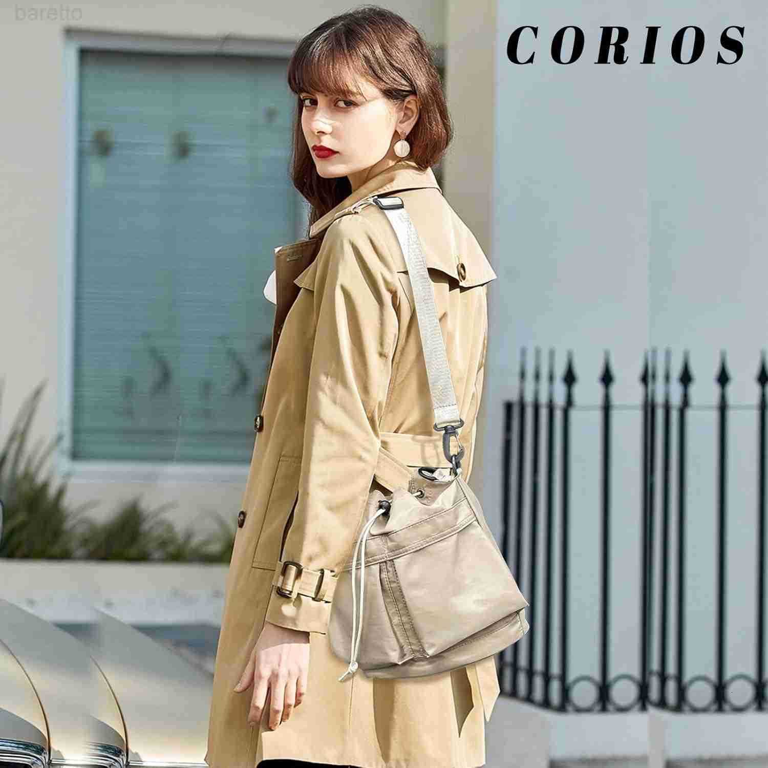 Bucket Bag for Women Waterproof Nylon Tote Handbag with Drawstring Closure Casual Shoulder Bag with Top Handle Z251017