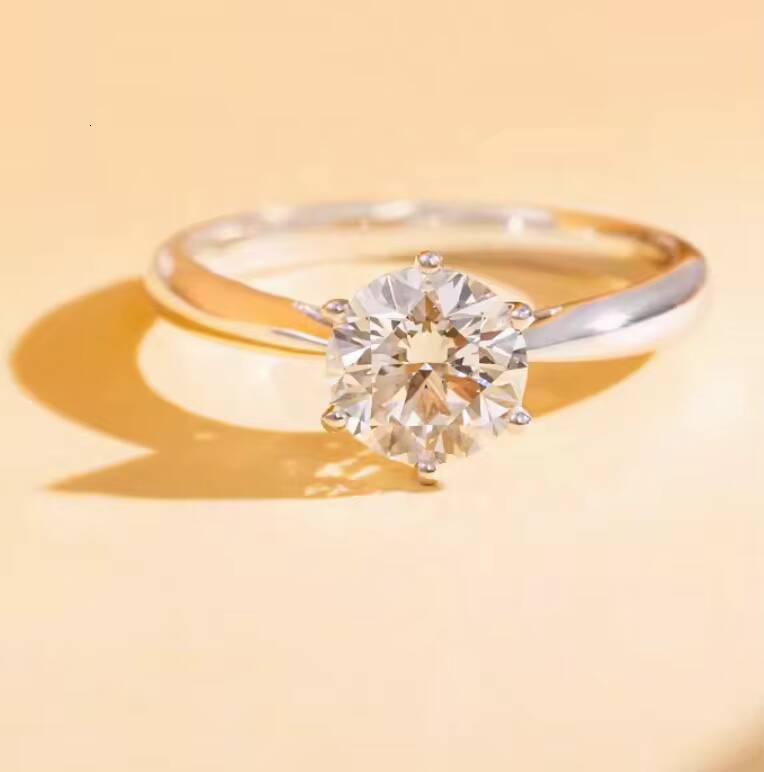 Speedin Womens Ring Jewelry IGI Certificate 14k 18k Real Gold HPHT CVD Round Lab Diamond Engagement Ring