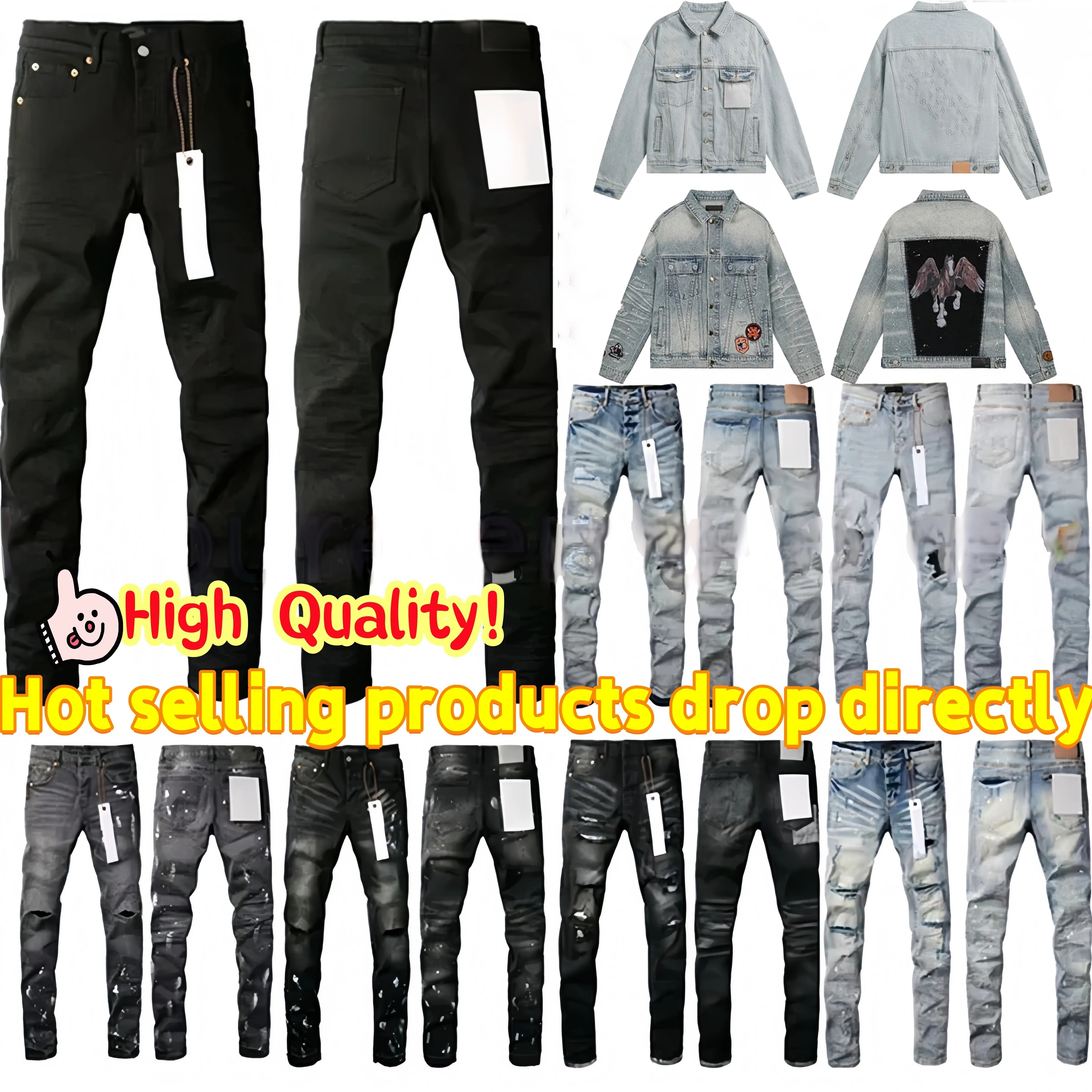Designer purples Jean For Mens jeans letters Designer Pants Denim Trousers Mens purples brands jeans High Quality Straight Retro Ripped Biker Motorcycle Jean
