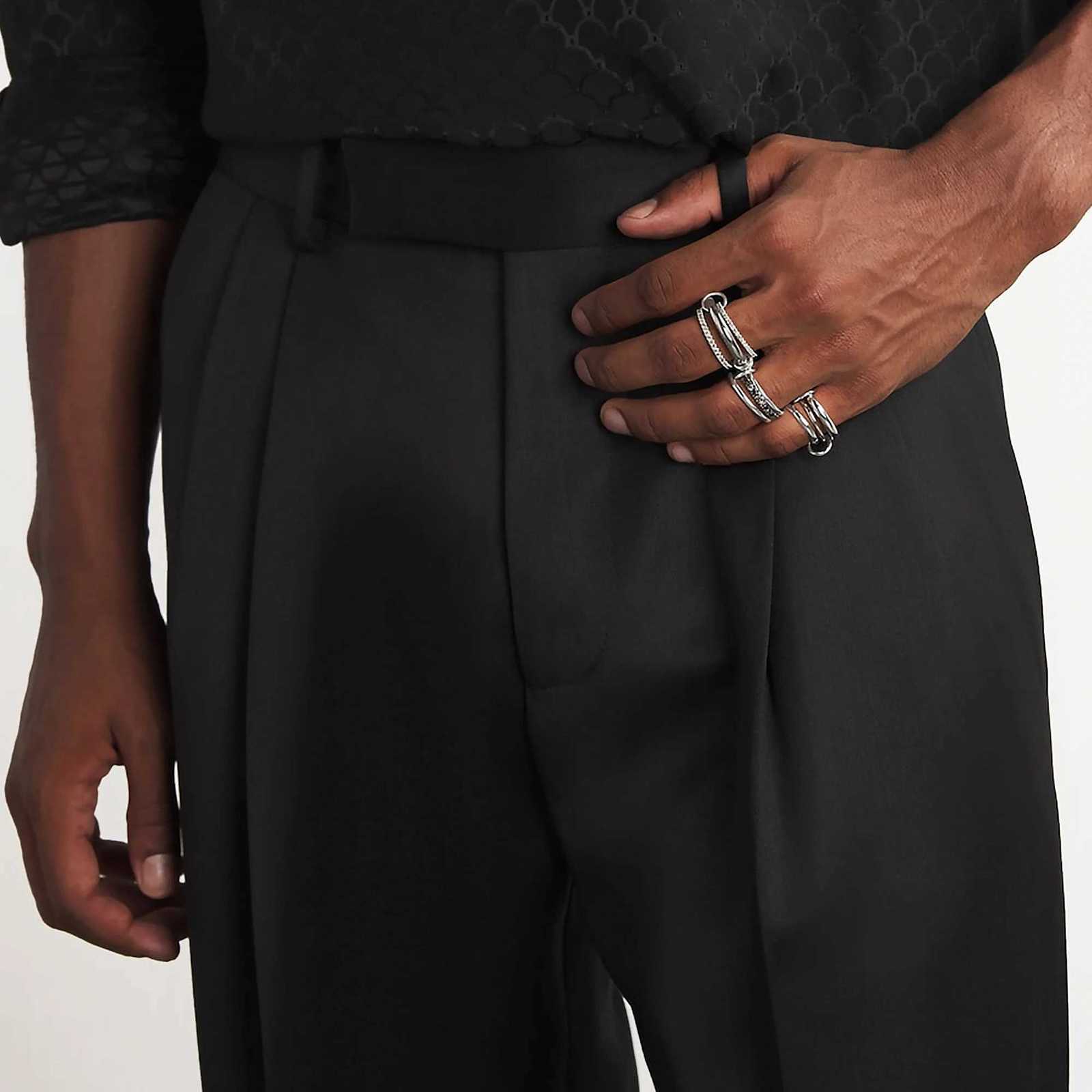 Multilayer Stackable Finger Rings Shiny Cubic Zirconia Link Ring 18K Gold Plated Stainless Steel High Quality Jewelry Accessory Z251017