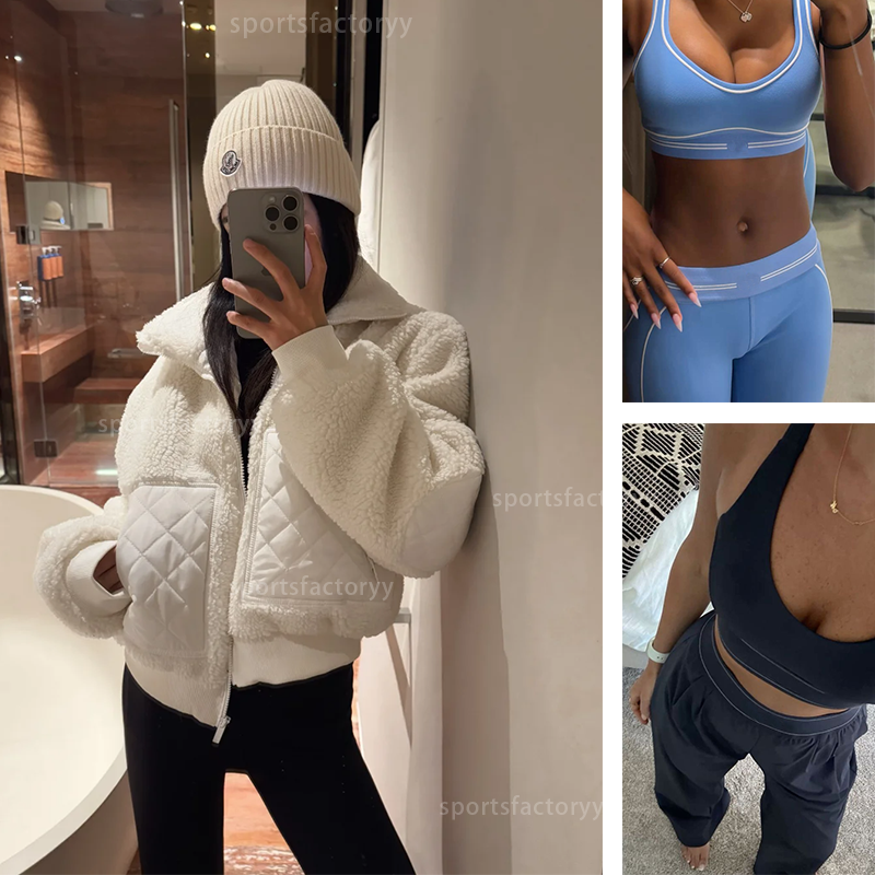 Women Set Clothes Ultra Soft Fleece Stand Collar Full Zip Jacket Woven Pants 2 Piece Lounge Set Sportswear sets for Running Yoga S to XL