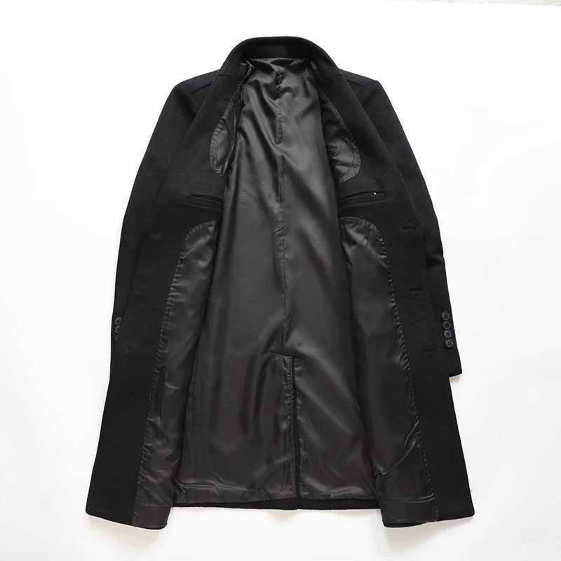 For the autumn and winter of 2025 there is a long woolen overcoat for middleaged and elderly men a business casual suit jacke J251017