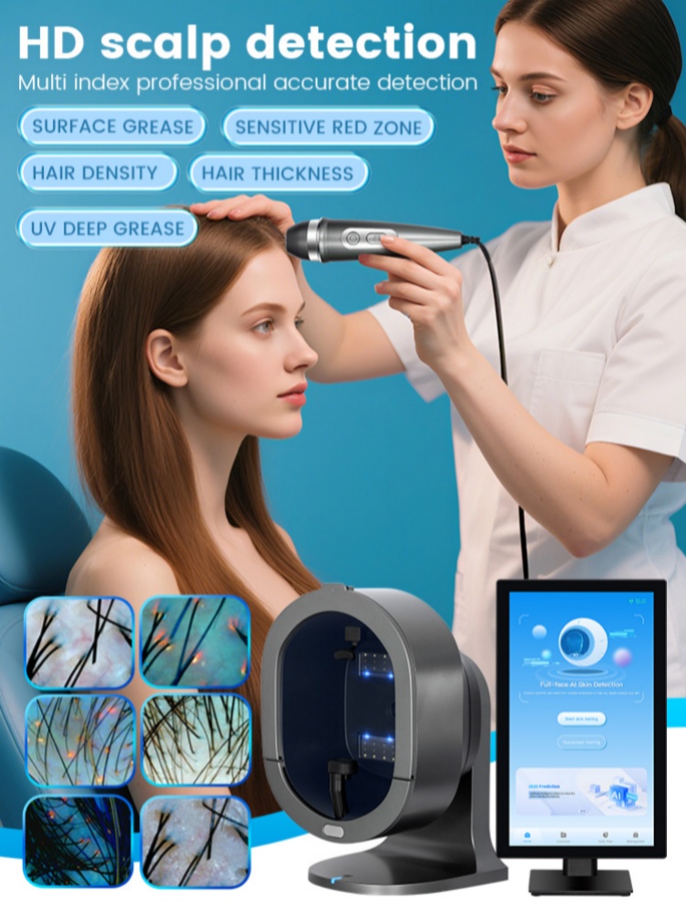 X5 Mirror Skin Analysis 8 Spectra 3D Intelligent Mirror Wood Lamp Facial Scanner UV Skin Analyzer New Machine