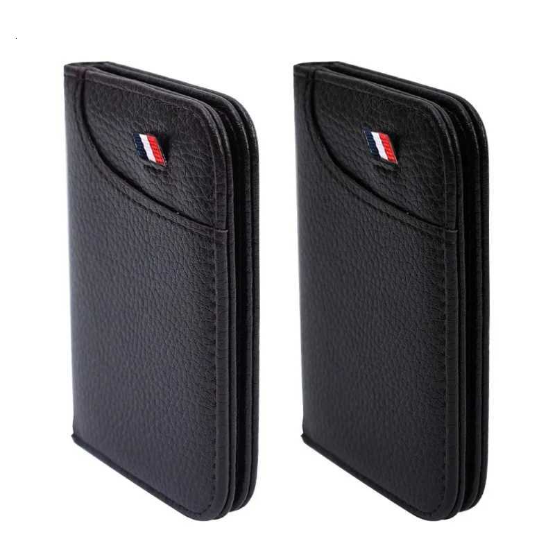 Mens UltraSlim Synthetic Leather Card Holder MultiFunction Mini Short Wallet for License Cards Large Capacity Yet CompactW251017