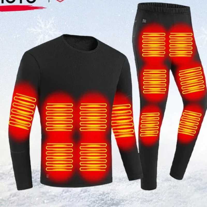 Winter Heated Underwear Thermal Heating Suit 28 Areas Men Women USB Moto Warm Cotton Pants for Outdoor Motorcycle Skiing H251017