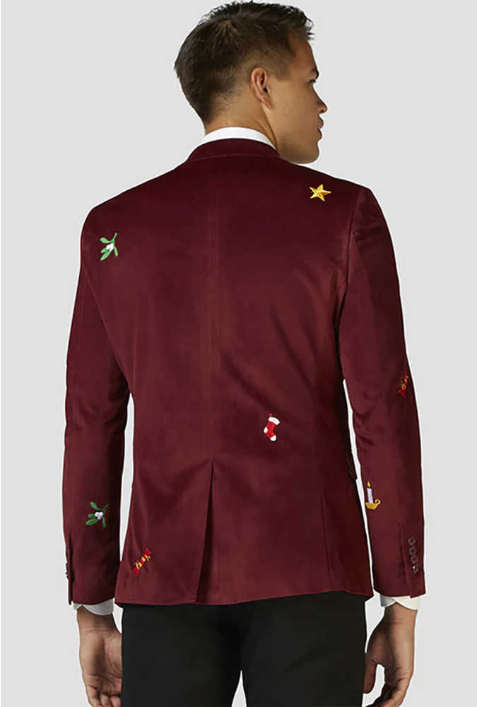 Modern 2 Pieces Men Suits Single Breasted Notched Lapel Christmas Jacket Blazer Formal Holiday Party Customized Outfits