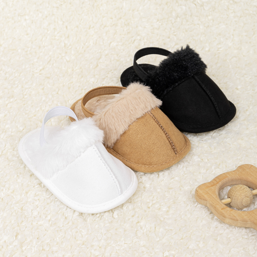 Newborn Winter Slippers Infant Fluffy Baby Newborn Sandals Plush Warm Soft Non-slip Cutefeet Sole First Walker Cribs Shoes 0-18M K01077