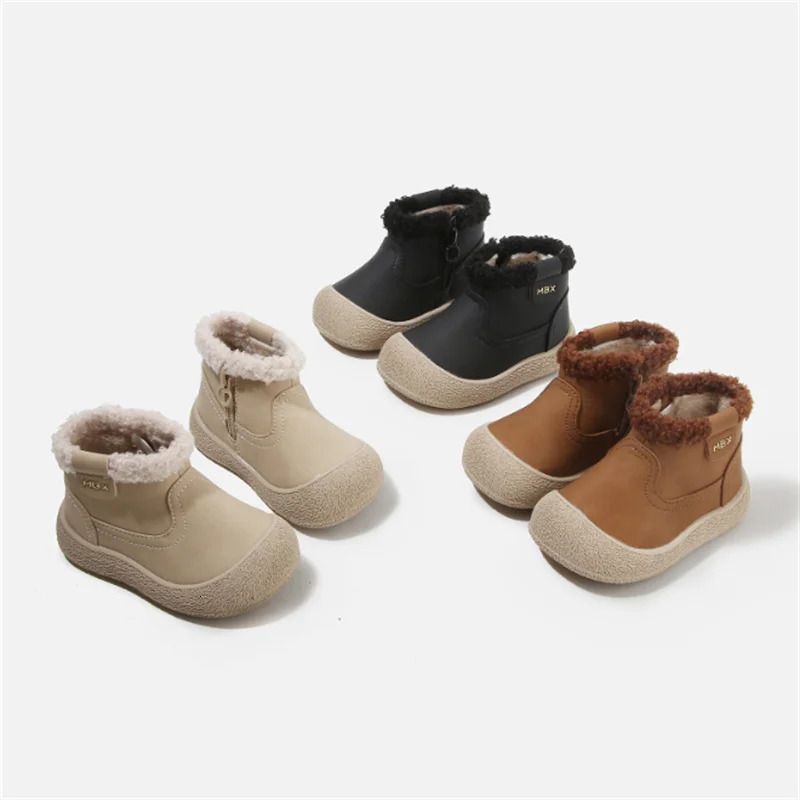 Winter Baby Snow Boots Leather Thick Plush Warm Waterproof Shoes for Toddler Kids EU 1626 Fashion Little Girls Boys Warmth 251015