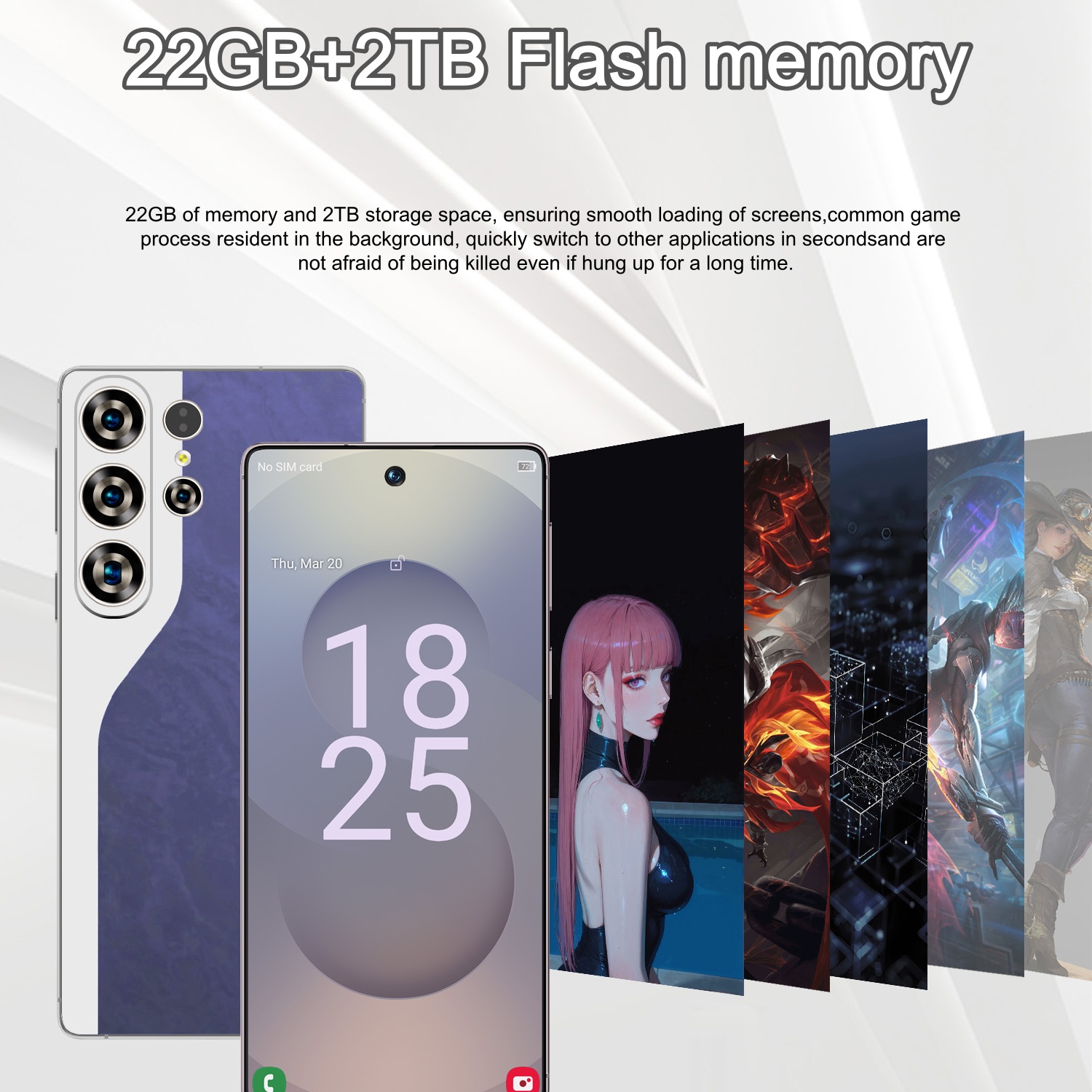 S26Ultra Global version Snapdragon 8 Elite 12 Core 7.3-inch Perforated Screen Resolution 1440*3200 5G Smartphone 72MP+108MP Battery 8000mAh Fast Charg