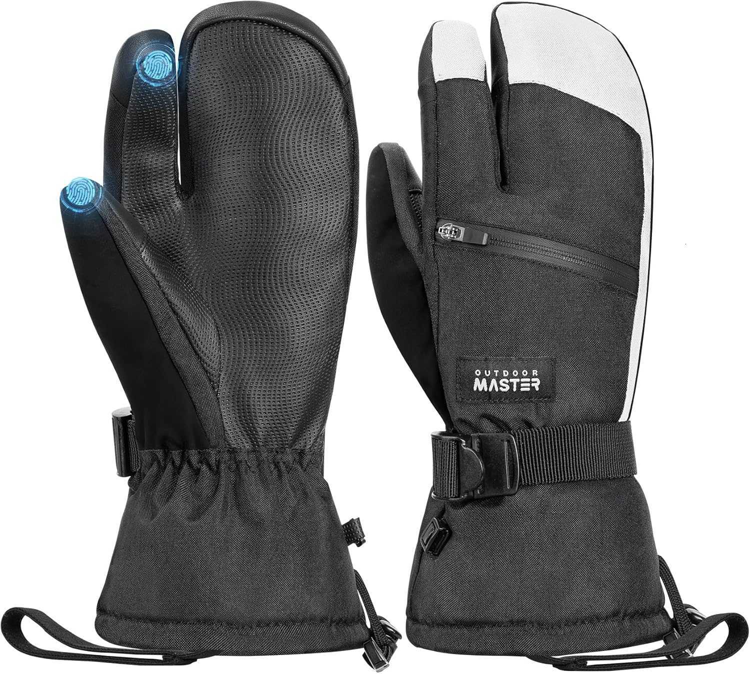 3Finger Ski Gloves for Women Men Waterproof Windproof Ski Mittens Winter Warm Snowboarding Gloves with DoublePocket Z251017