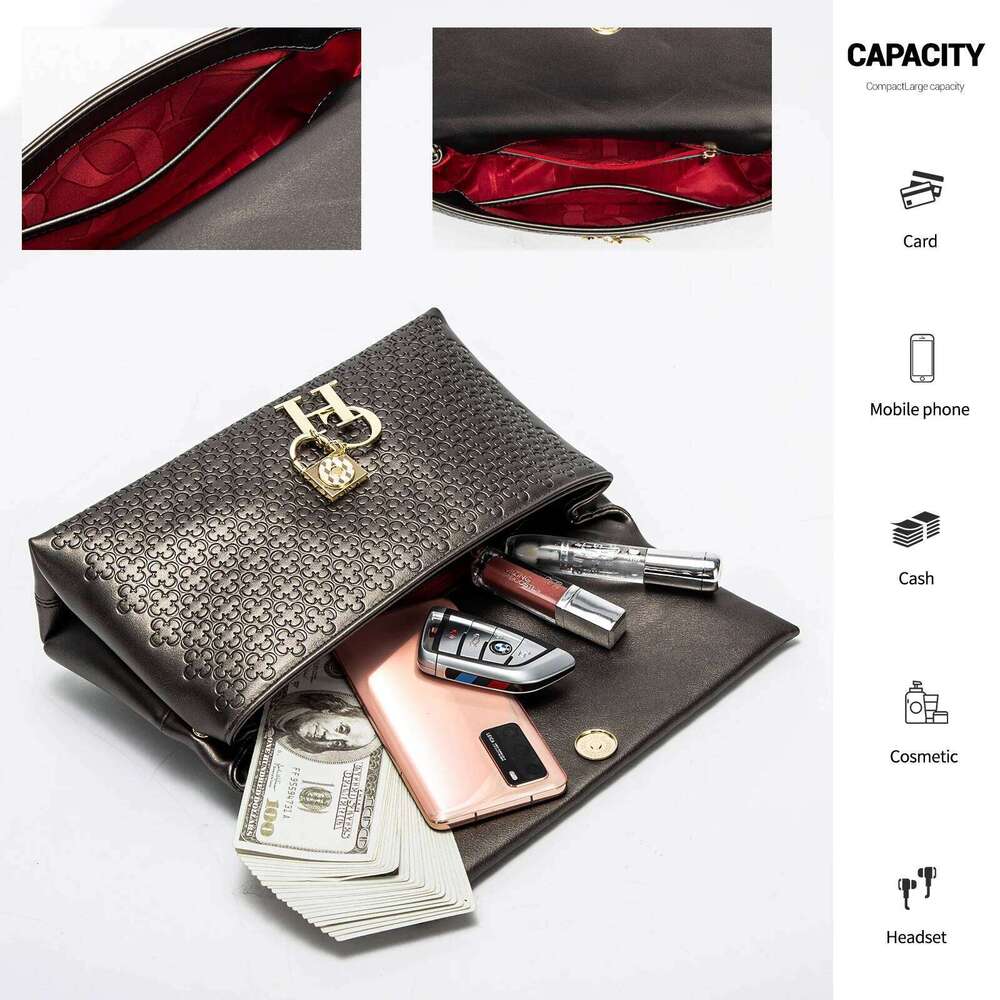 Metal Accessories Solid Color Elegant Simplicity Shoulder Bag Unique Fashion Printed Women's Handbag