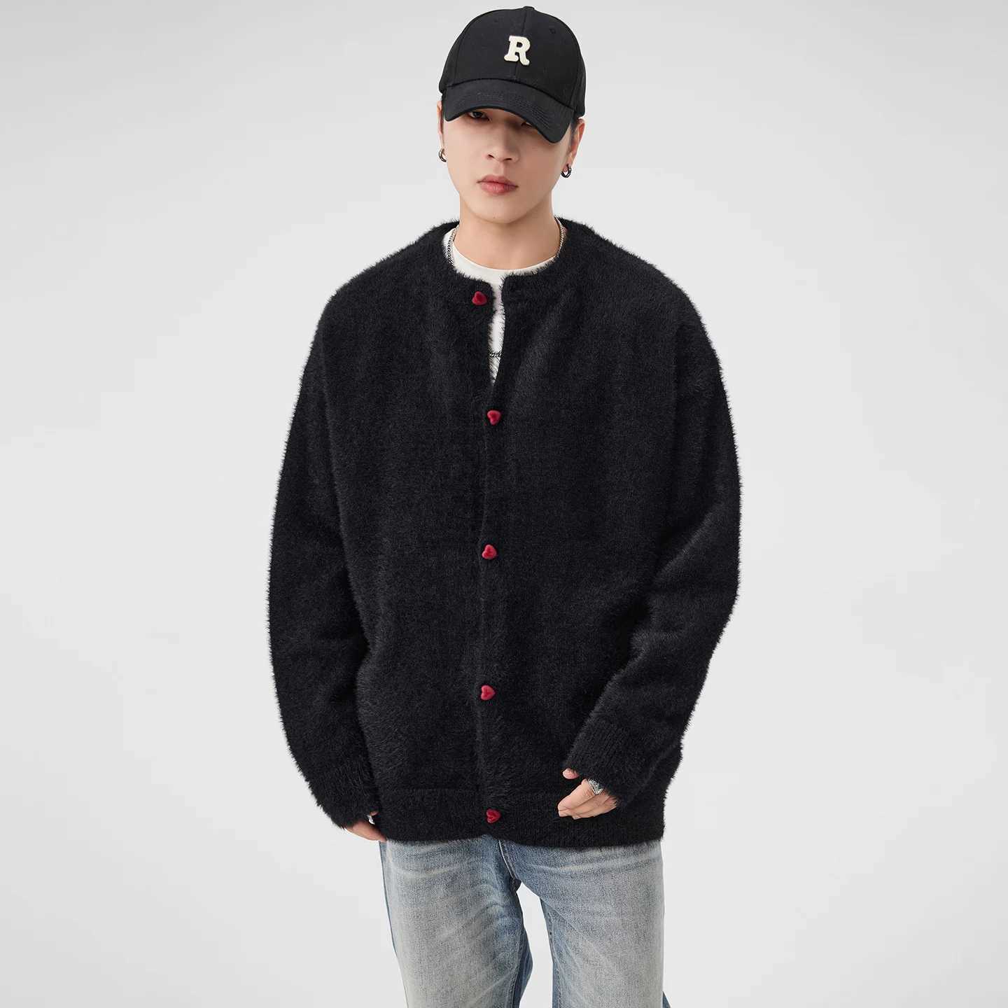 Autumn Winter Knitted Sweater Coat Men Vintage Fashion Loose Casual Knitwear Cardigan Sweater Jacket Women Jumper Tops J251017