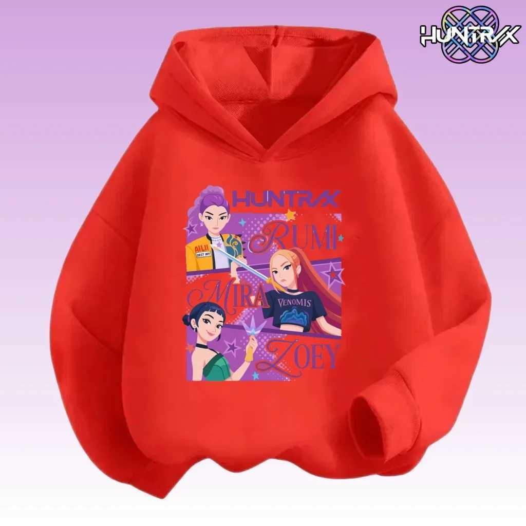 KPop Demon Hunter Rumi Girls Boy Hooded Sweatshirt Warm Childrens Korean Wave Fashion Casual Tops Casual Girls Clothing C251017