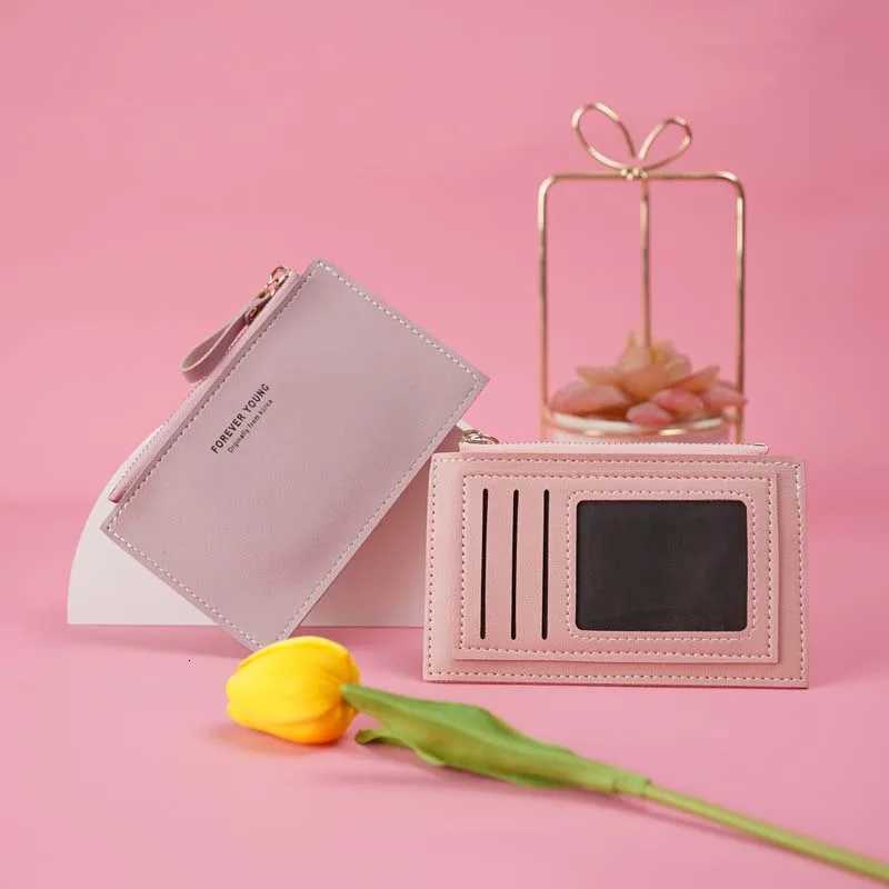 Mini ladies PU leather ID card holder bank credit card holder multislot ultrathin coin purse card holder for men and womenW251017