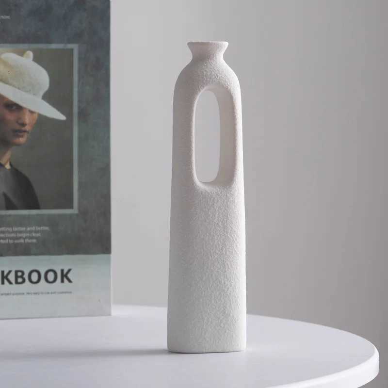 Scandinavian white creative dried flower vase suitable for living room dining table TV cabinet as a home decoration or entra C251017