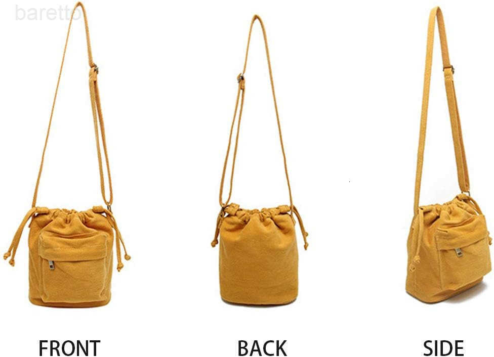 Crossbody Bags for Women Small Canvas Drawstring Bucket Purse Cute Little Boho Bag Z251016
