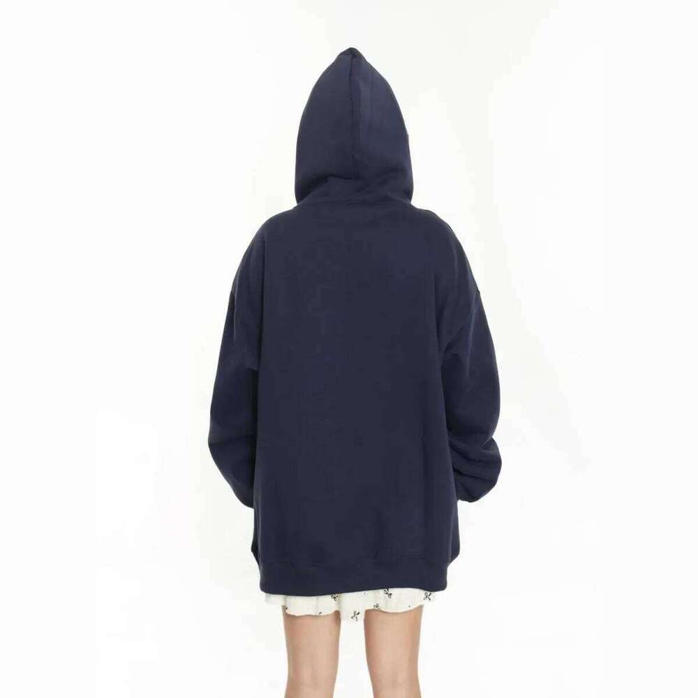 Lightweight American Trendy Brand Patchwork Embroidered Letter Hoodie Loose Lazy Style Women's Sweatshirt Spring Autumn