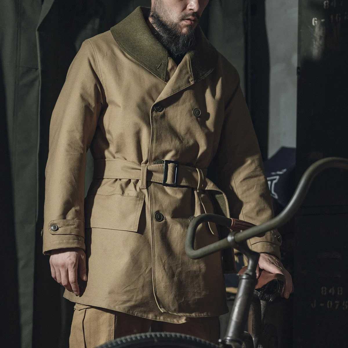 Bronson M1938 Mackinaw Coat Army Parka Winter Men Shawl Collar Long Jacket J251017