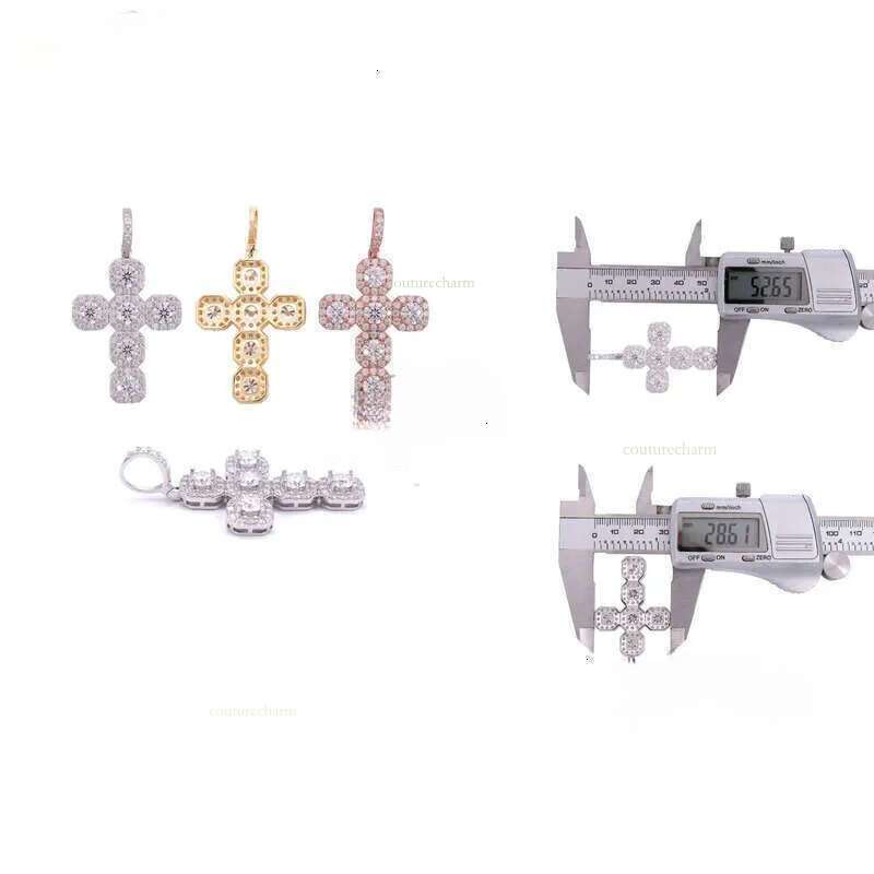 Gold Jewelry Sterling Sier Anklet Hiphop Pass Dias Tester Pendant Cuban Link Chains Women High Quality Fashion Mens Gift Moissanite Chain