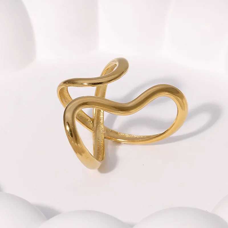 LATS Stainless Steel Gold Color Rings for Women Men 2024 Colorfast Popular Party Personalized Exaggerated Charms Jewelry Gifts Z251017