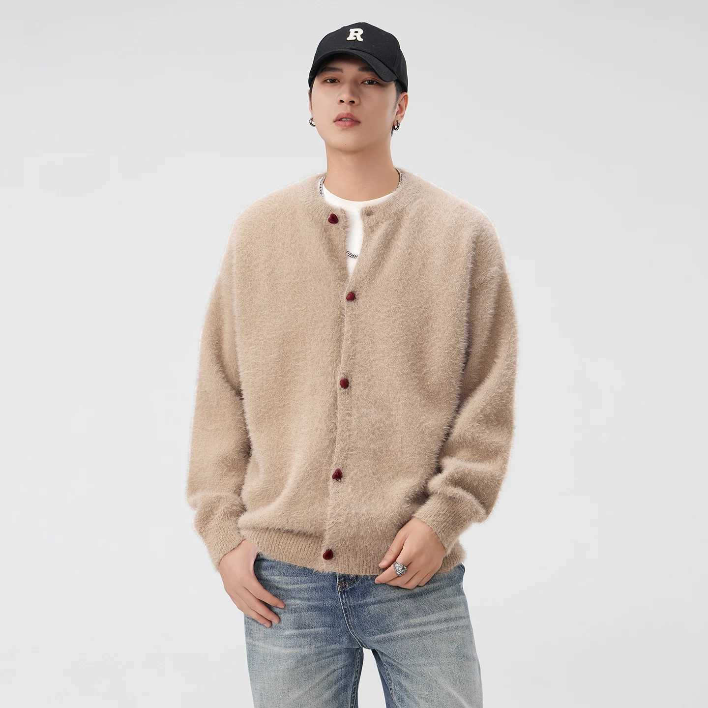 Autumn Winter Knitted Sweater Coat Men Vintage Fashion Loose Casual Knitwear Cardigan Sweater Jacket Women Jumper Tops J251017