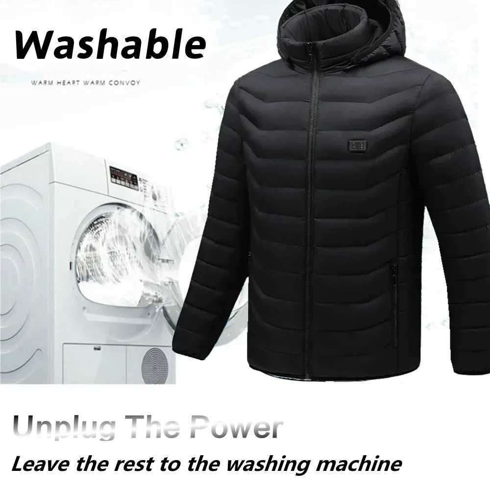 21 Areas Heated Jacket USB Electric Heating Vest for Women Winter Outdoor Warm Thermal Coat Parka Jacket Unisex H251017