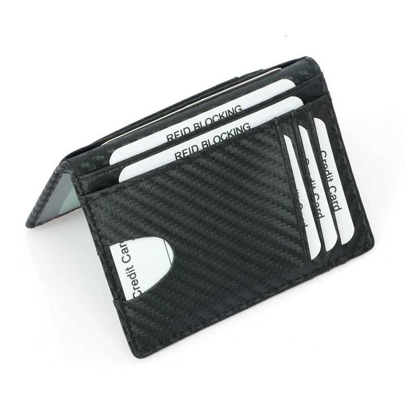 YUECIMIE Black Carbon Fiber Thin Credit Card Holder Slim RFID Wallets Pu Leather Driver License Cover Holder For Men Card WalletW251017