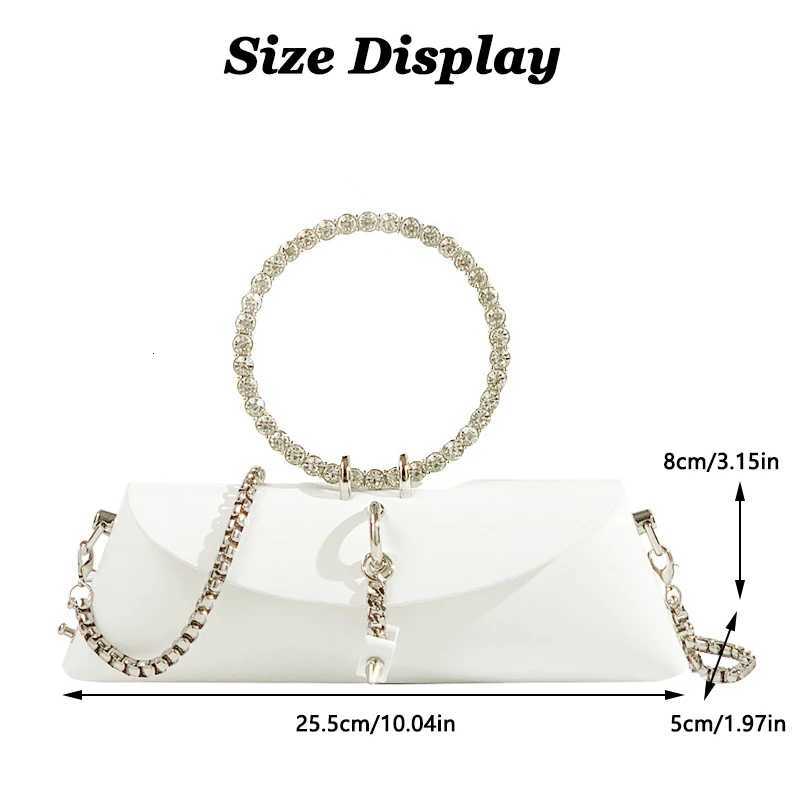 JIOMAY Clutch Bag Luxury Designer Handbag for Women 2023 with Chain Metal Ring Handle PU Leather Rhinestones Purses Shoulder Bag Z251017