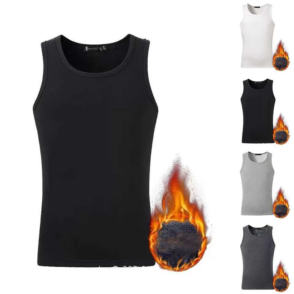 Mens Fleece Lined Tank Top Vest Underwear Warm Thermal Base Layer Undershirt Thermo Clothing Pajamas Breathable Base TShirt H251017