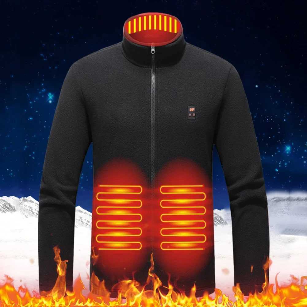 9 Heated Area Heated Jacket USB Charging Heated Zip Up Coat Waterproof Heating Jackets Coat with 3 Temperature Settings for Hiking Skiing H251017