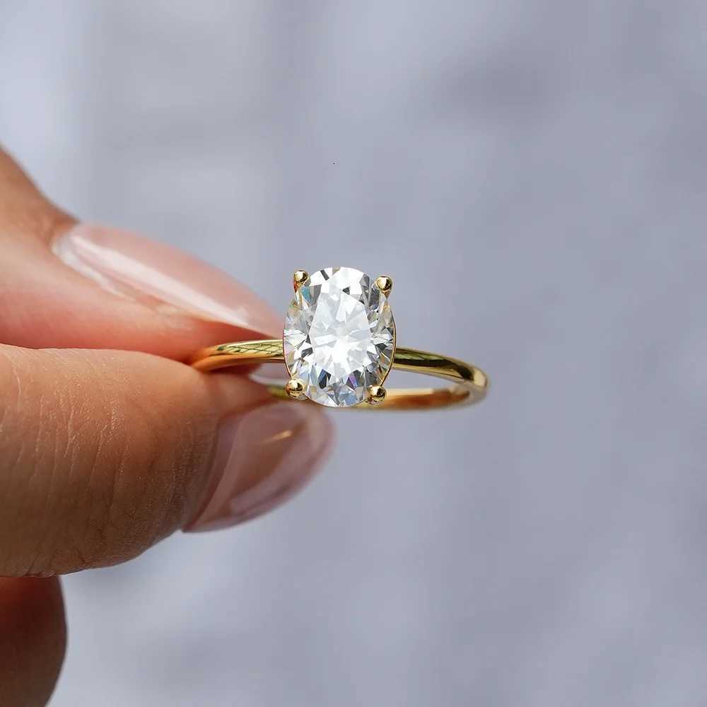 Luxury Cl Oval 24K AU999 Gold Womens Ring 1CT Moissanite Full HighEnd Flattering Elegance EyeCatching W251017