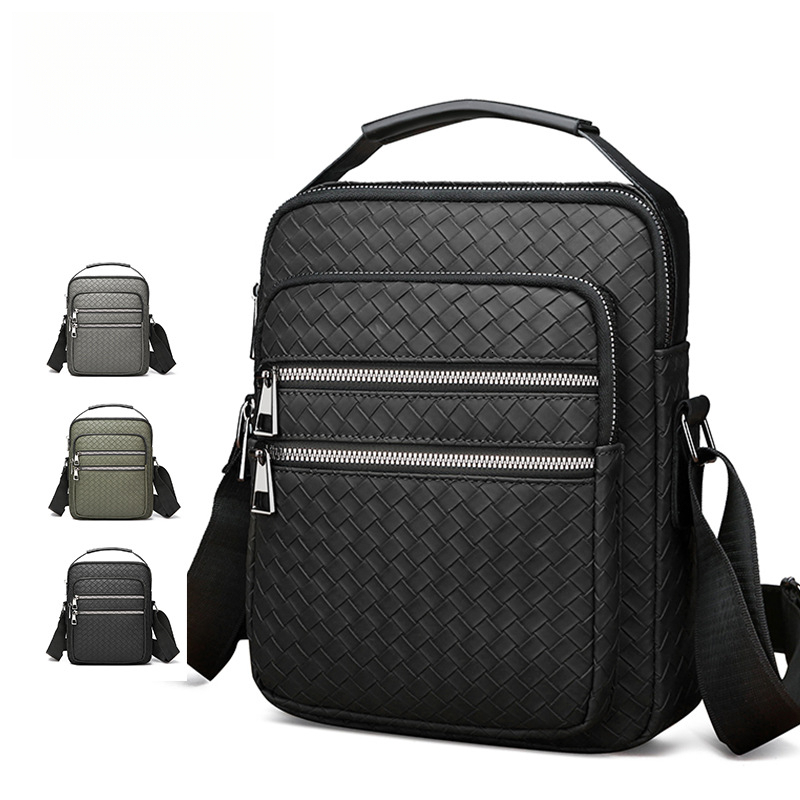 Luxury Designer Handbags Men's Bag New Crossbody Bag Simple Plaid Casual Fashion Trendy Shoulder Bag Business Commuter Luxury Bag Office Worker M