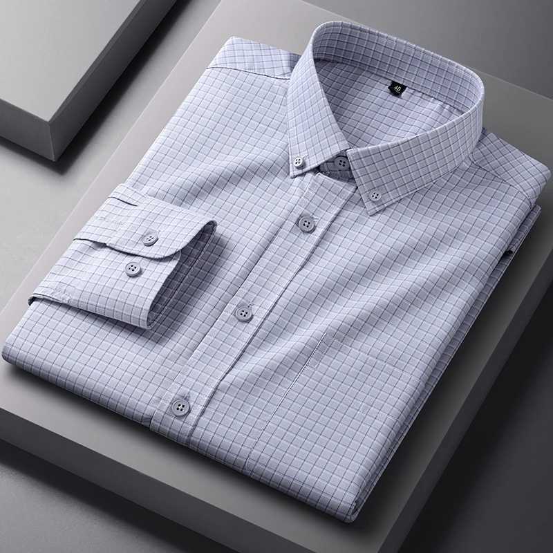 Modal Quality AntiWrinkle Men Shirt Long Sleeves Dress Shirts For Men Slim Fit Camisa Social Business Blouse White Shirt S4XL J251017