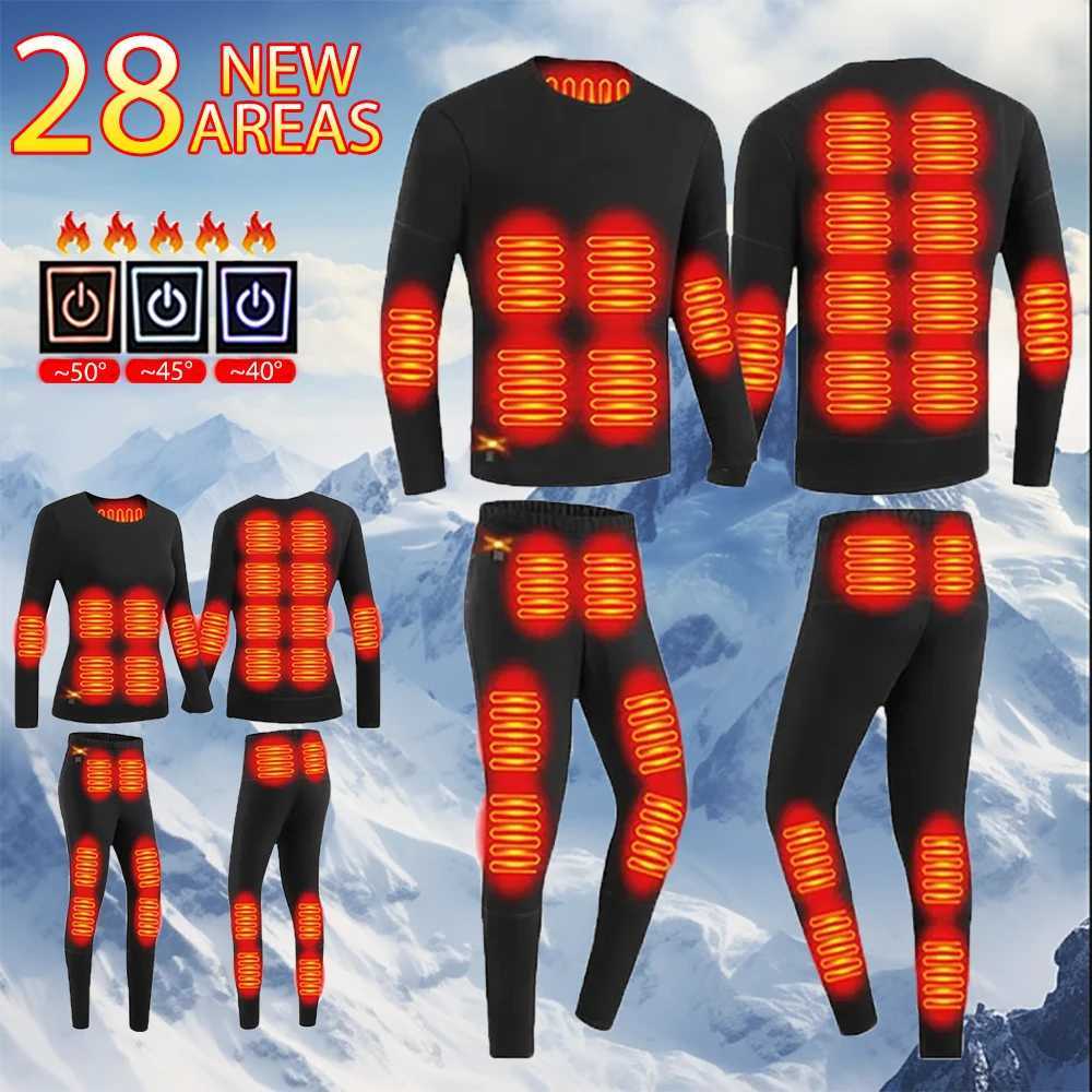 Heated Underwear Men Winter USB Electric Heated Thermal Underwear Womens Ski Self Heating Underwear H251017