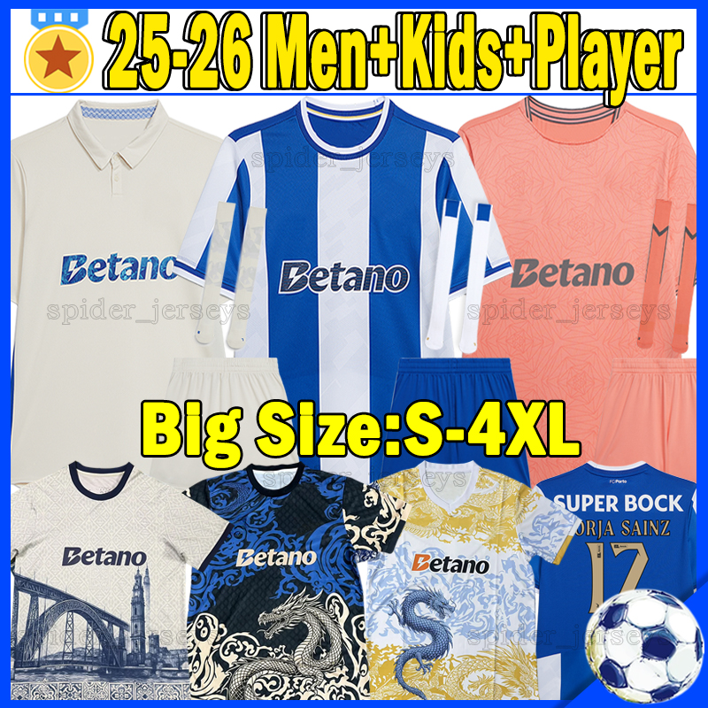 XXXL 4XL 25-26 FC Portos Soccer Jerseys Retro BORJA SAINZ W.GOMES SAMU.A PEPE FROHOLDT Football Shirts 2025 2026 NEHUEN VARELA Player Version Men Uniforms Kids Kits sets